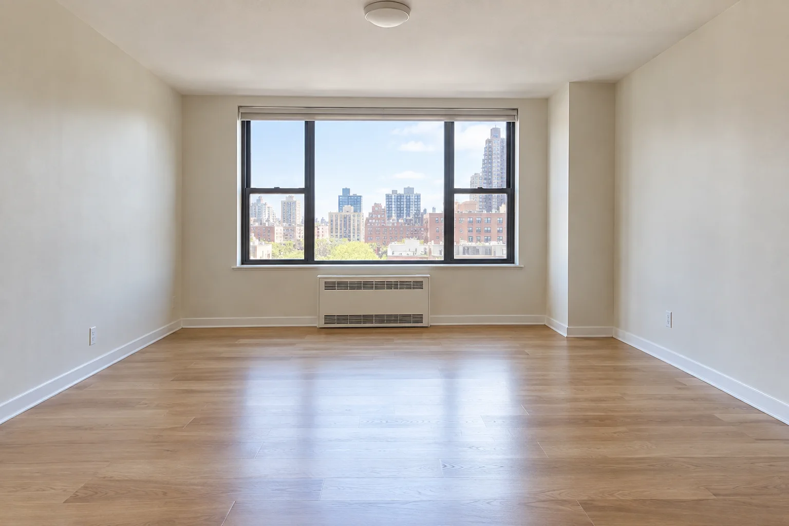Neutral living room before an AI interior restyle