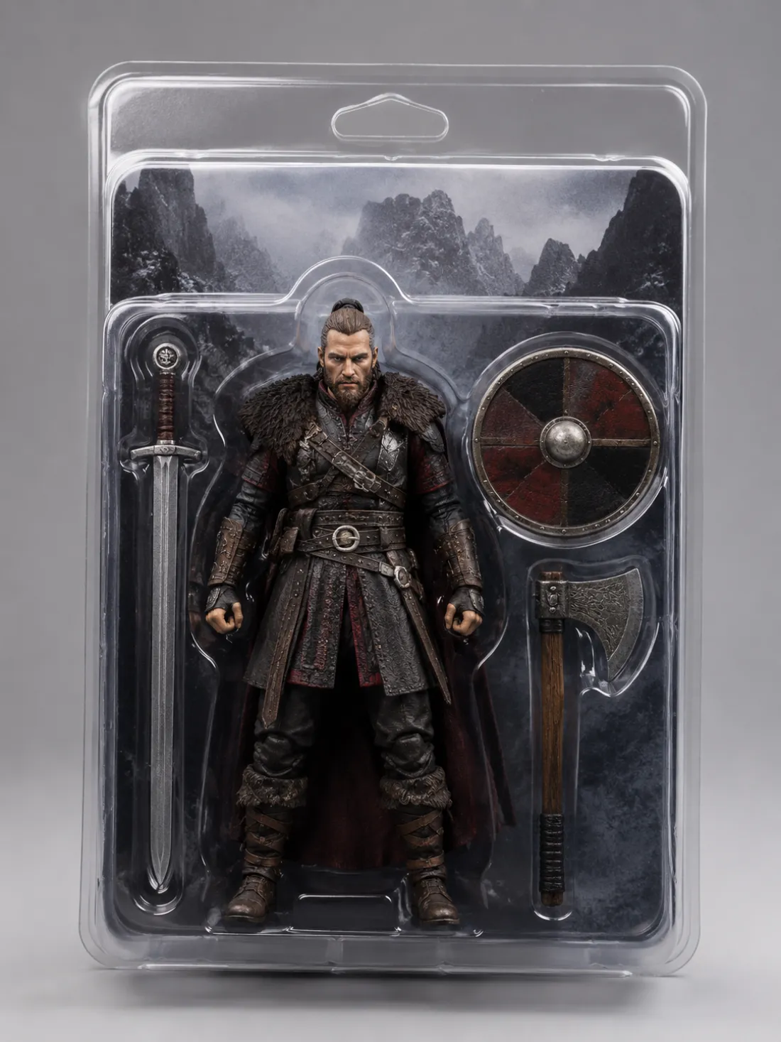 Close-up of an action figure's sculpted face kept true to the person's real photo