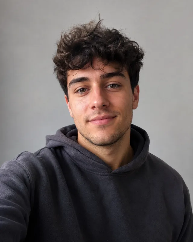 A real front-facing photo to turn into anime