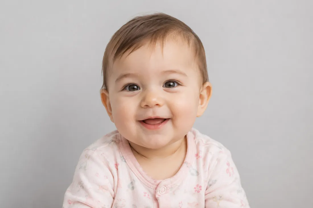 AI-generated realistic baby blending features from two parent photos