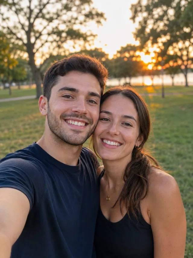 A real photo of a couple standing together