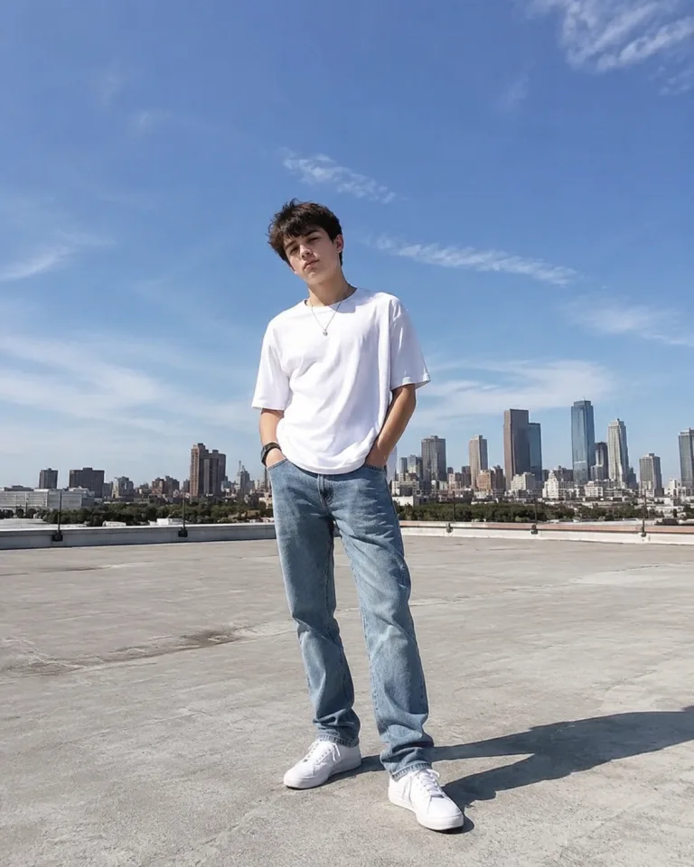 A real full-body photo of a person standing