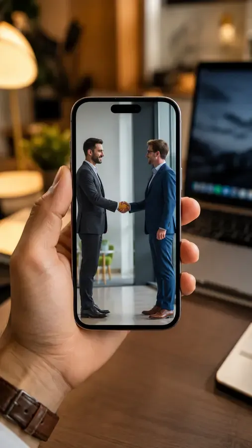 A vertical handshake video ready for LinkedIn, Reels and Shorts