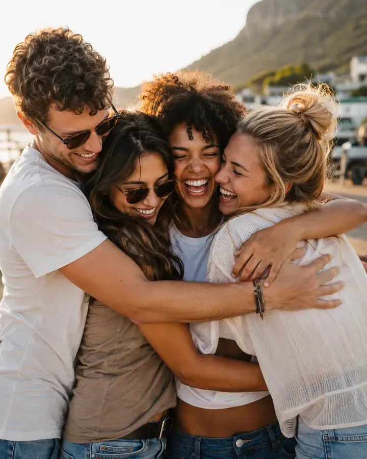 A grid of popular hug styles made from photos