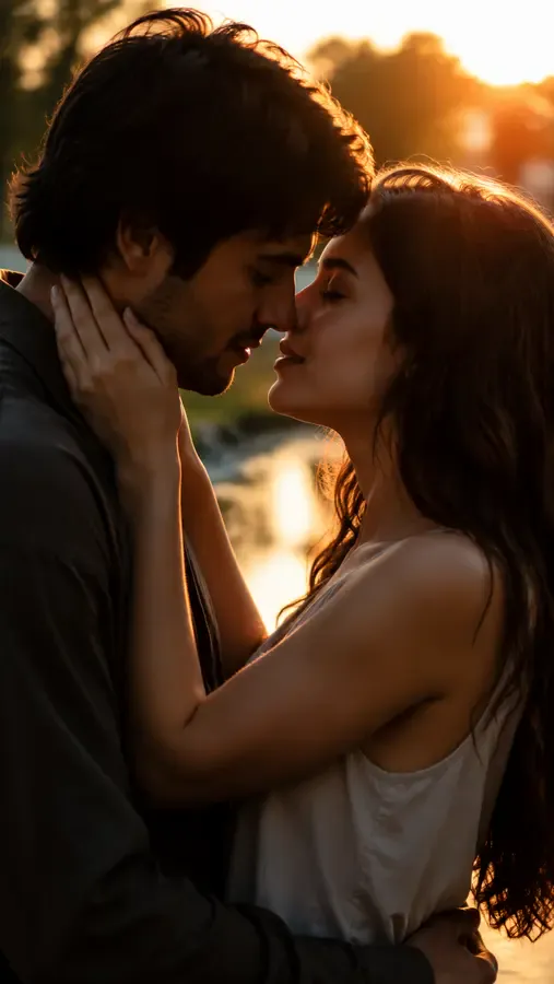 A single couple photo animated into a soft, romantic kiss
