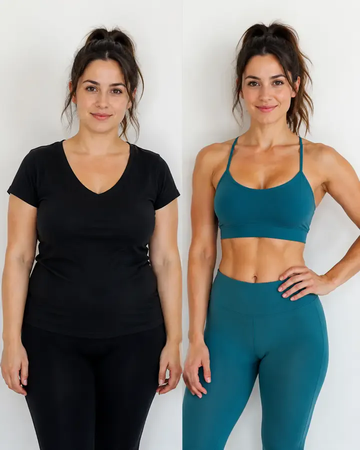 One photo transformed into a fit, muscular physique