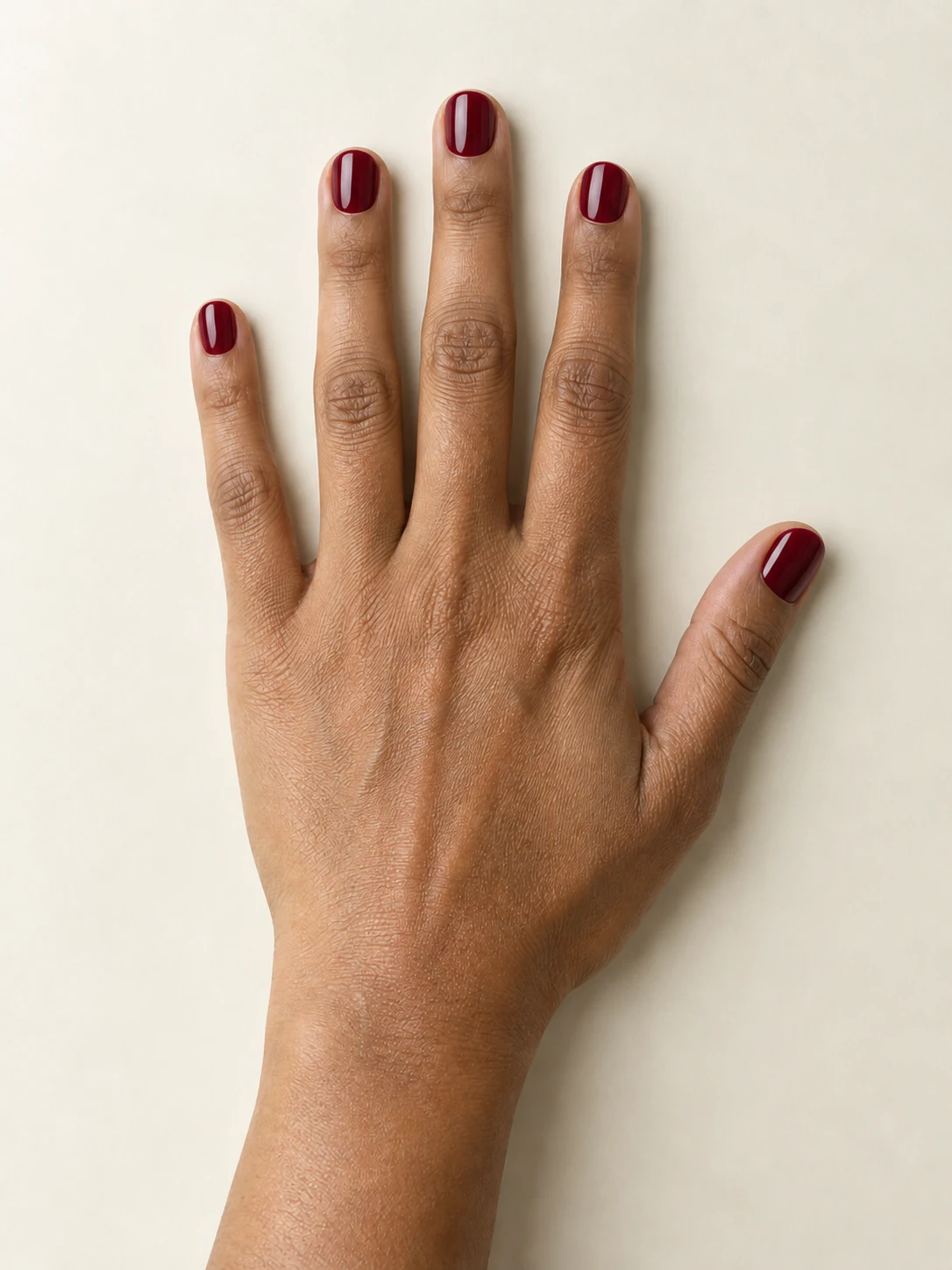 Actual AI Nail Burgundy gloss example from the same hand input