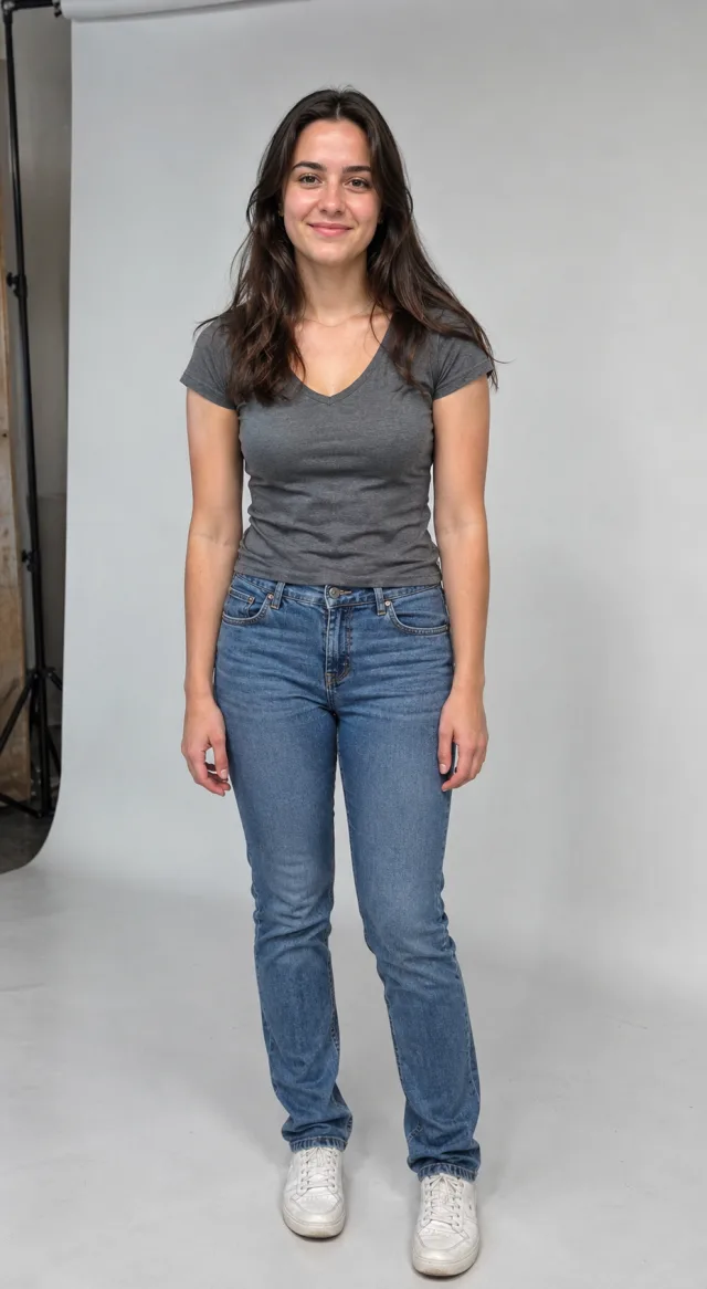 A real front-facing photo to add a baby bump to
