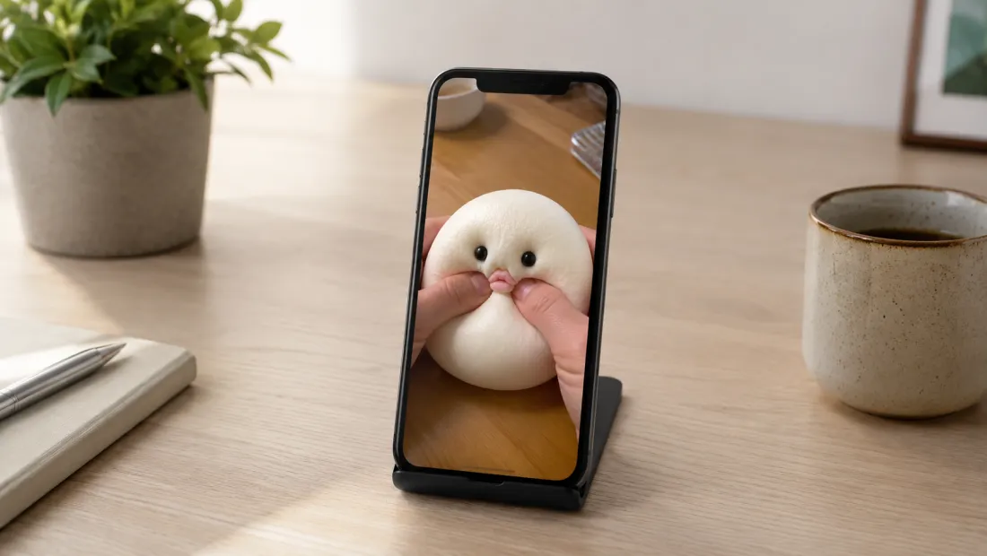 A vertical squish video playing on a phone ready for Reels and TikTok