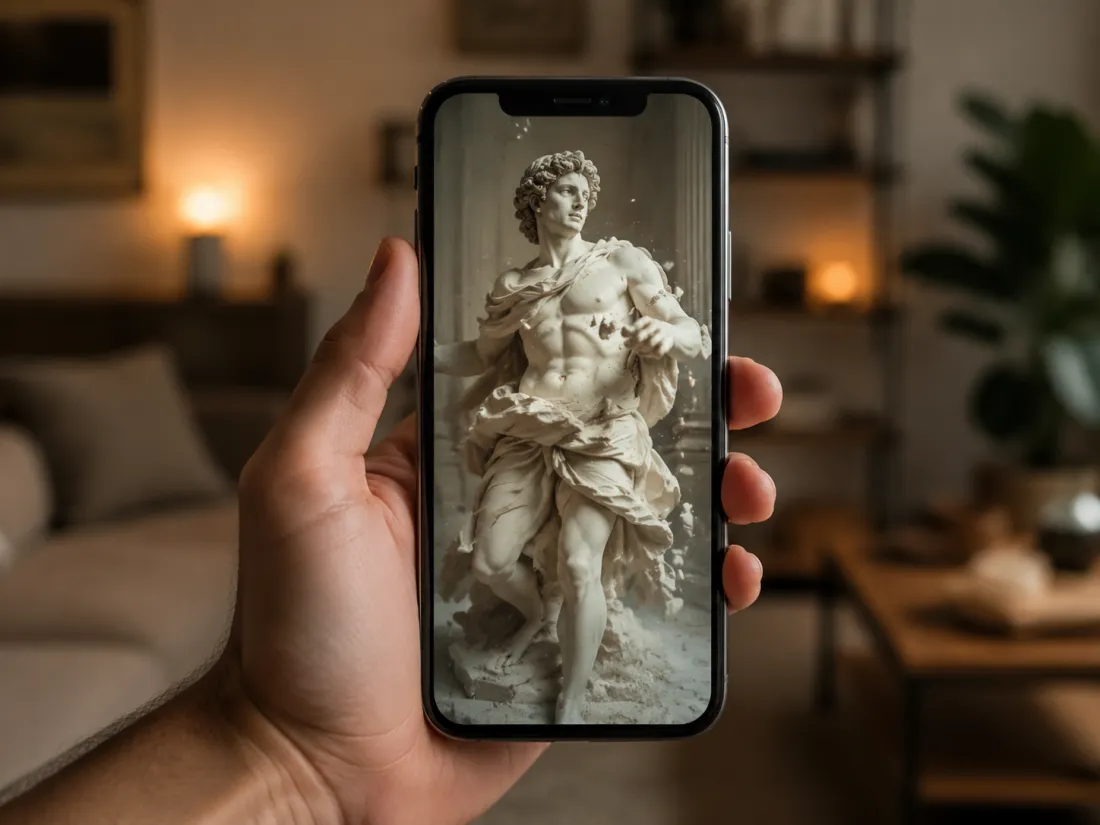 A vertical living-statue video ready for Reels, Shorts and TikTok