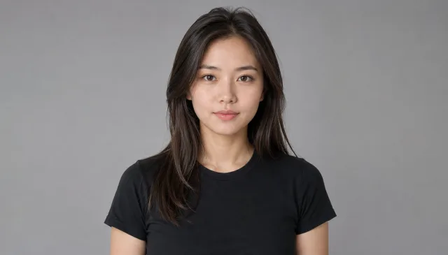 A real upper-body photo of a person to transform into marble