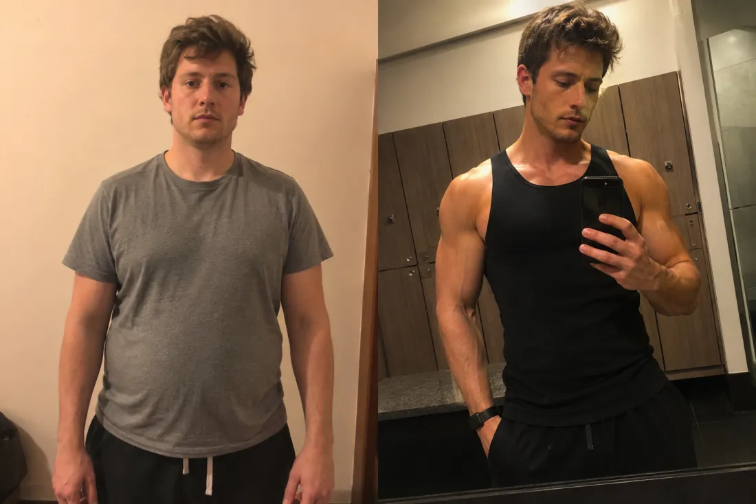 Person's photo transformed into a fit, athletic gym-ready look