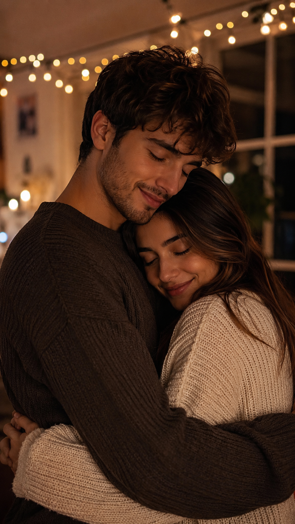A vertical couple hug video ready for Reels, Shorts and TikTok