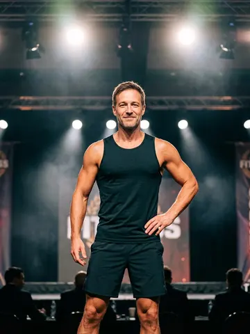 Bodybuilding stage pose