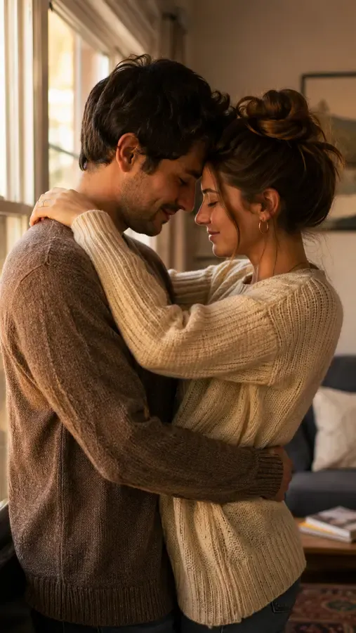 A slow, deep romantic French kiss made from a photo