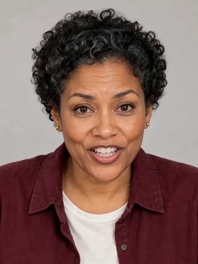 Later frame from the same actual talking portrait video