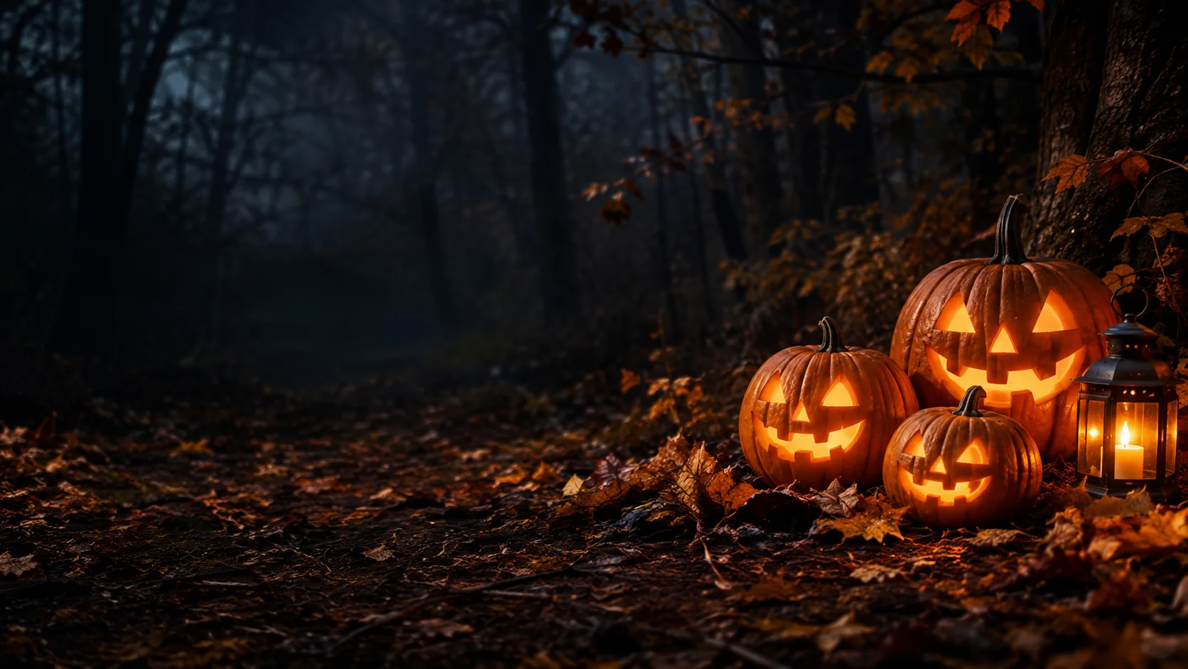 Halloween Banner: Pumpkin lanterns generated example