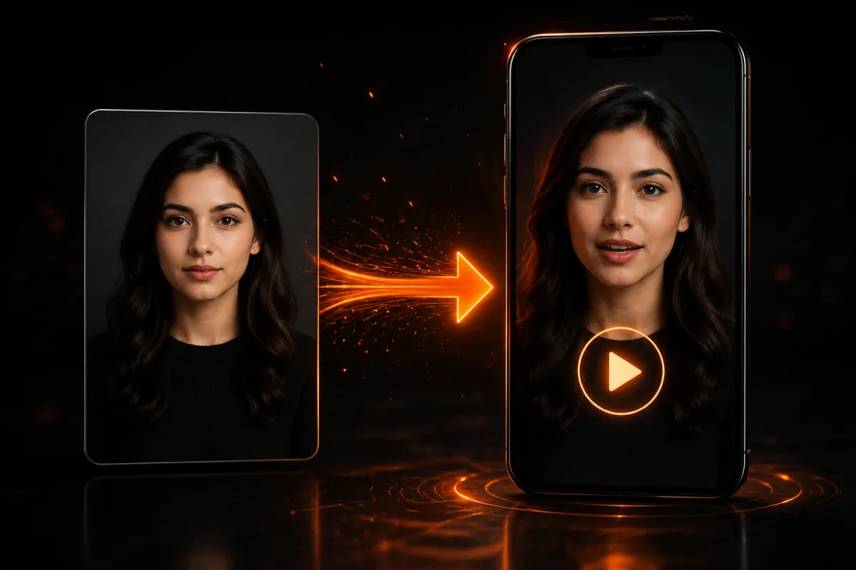 Multi-modal reference concept: image, video, or text reference produces a face-locked AI video output