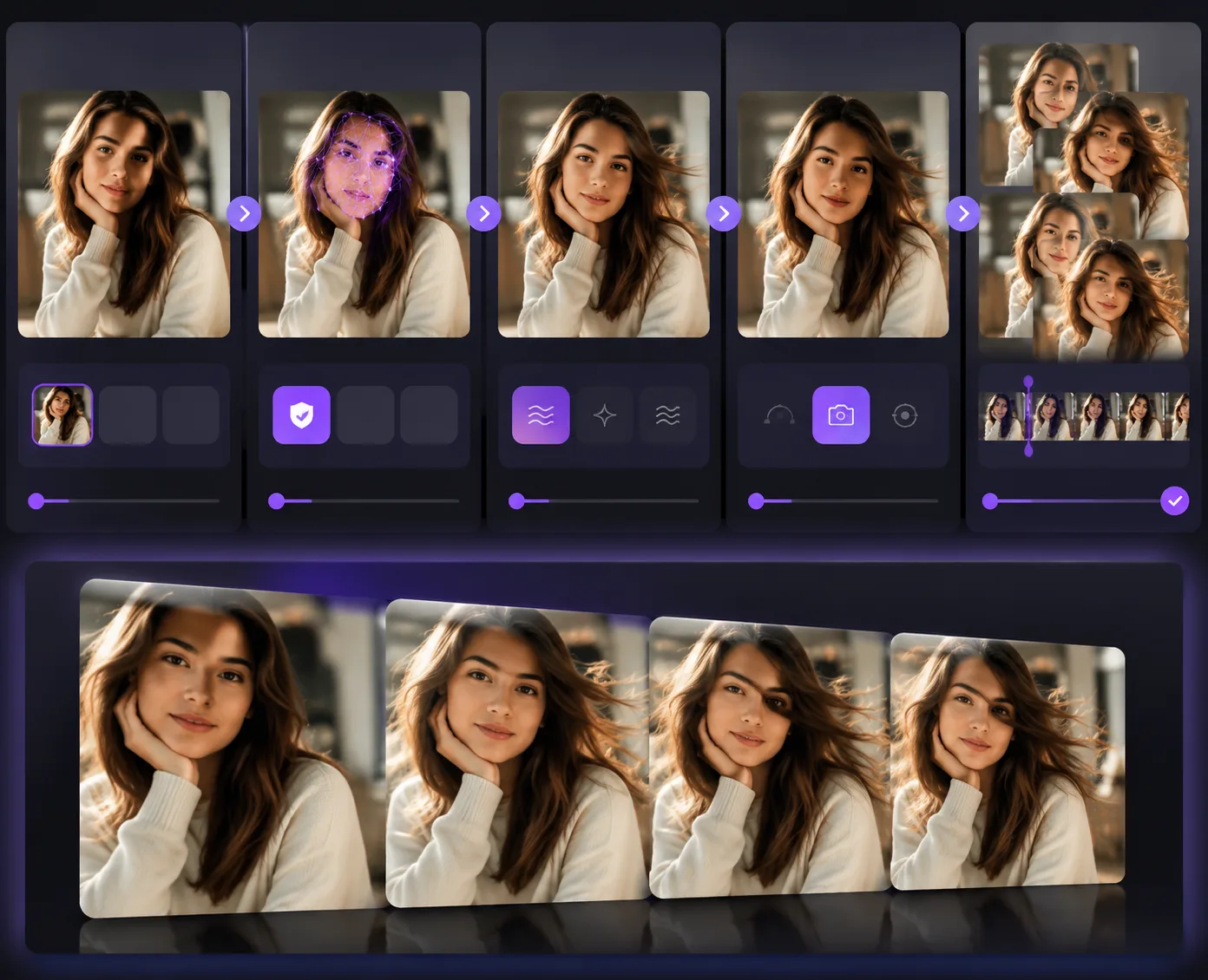 Image-only workflow for animating a photo with AI from source image to protected details and final frames