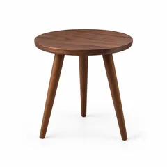 Reference 4: round walnut side table