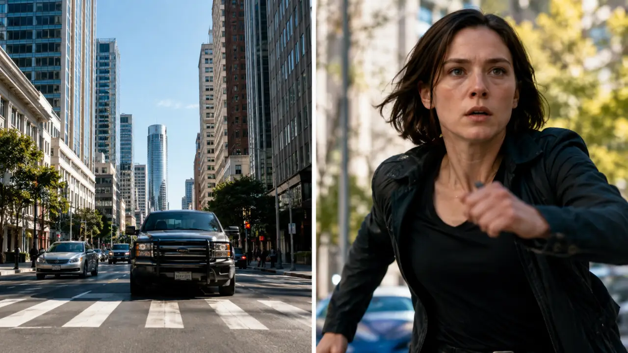 City chase · wide to close-up cut