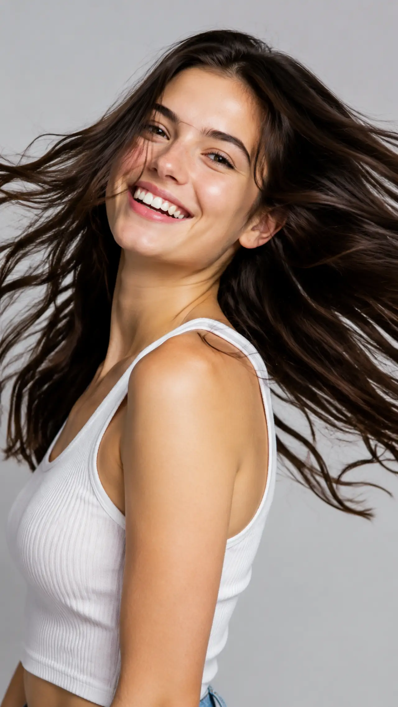 Portrait in motion · hair physics
