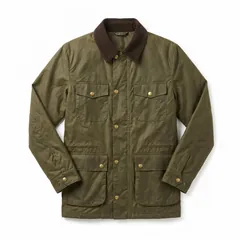 Reference 1: olive waxed cotton jacket