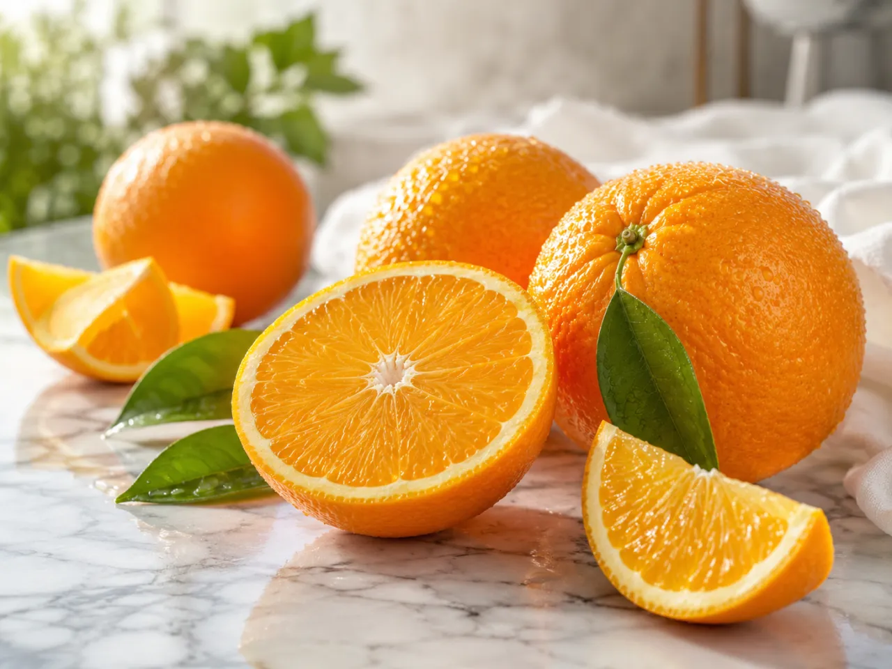 Studio product shot · citrus on marble