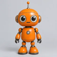Reference 1: orange tin robot toy